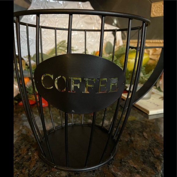 Other - EUC Espresso-black metal large coffee cup K-pod storage/decor
